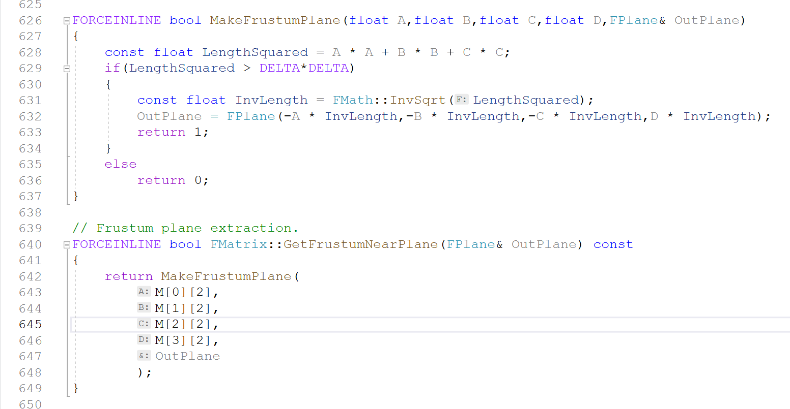 Extract Frustm Planes From ViewProjection Matrix